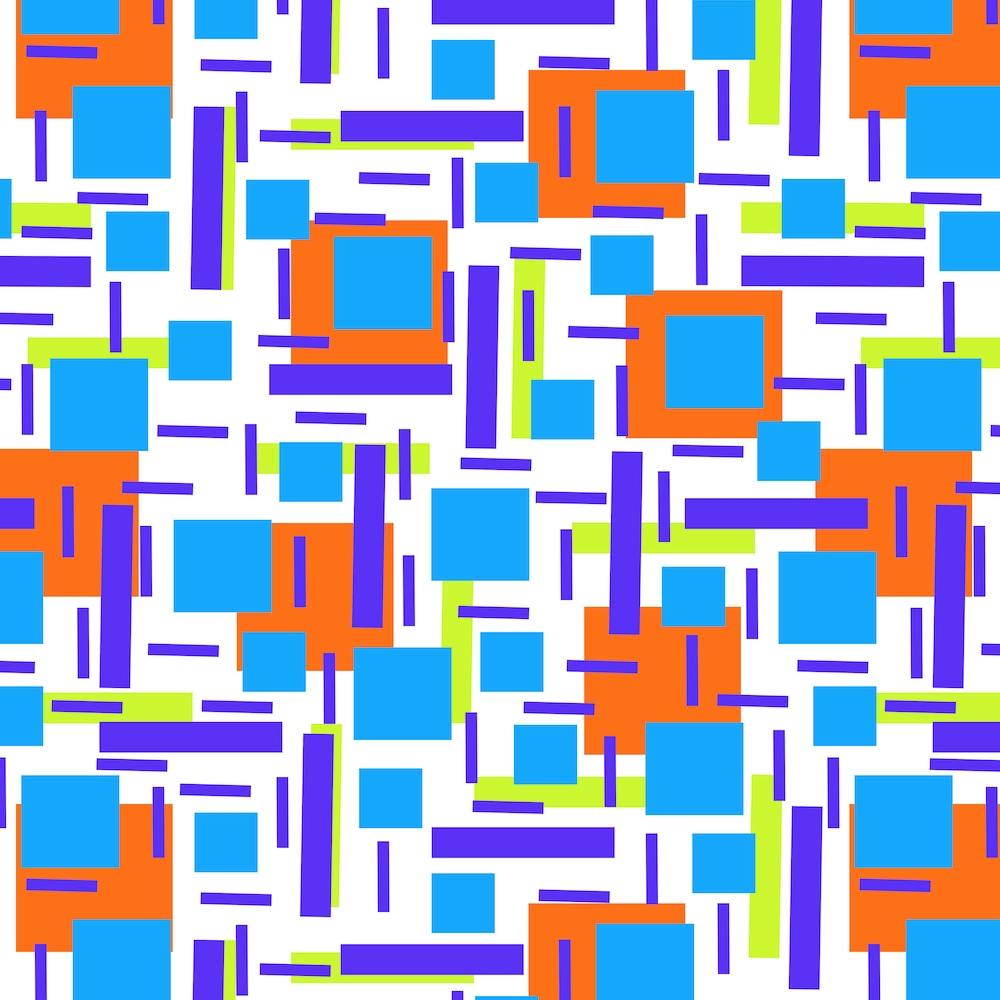 Shapely Overlap Navy Turquoise Orange Geometric Abstract 1