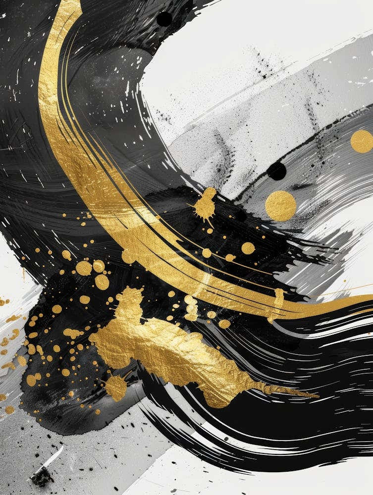 Gold And Black Canvas Print 30