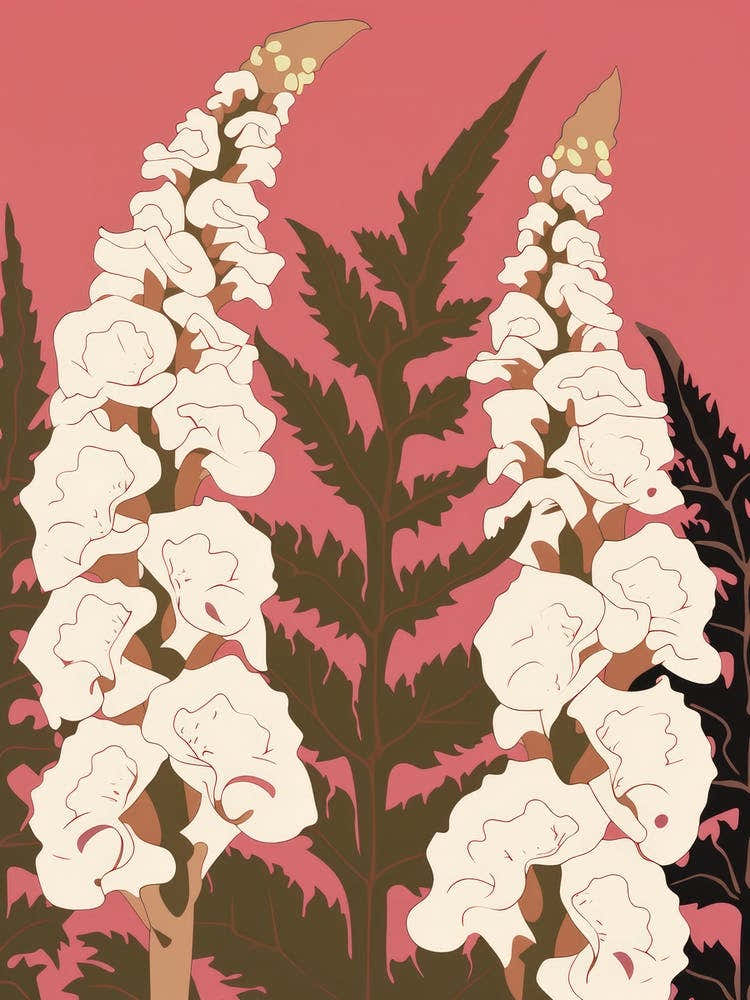 Foxgloves Flower Big Bold Illustration 1