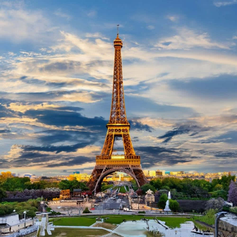 Eiffel Tower At Sunset
