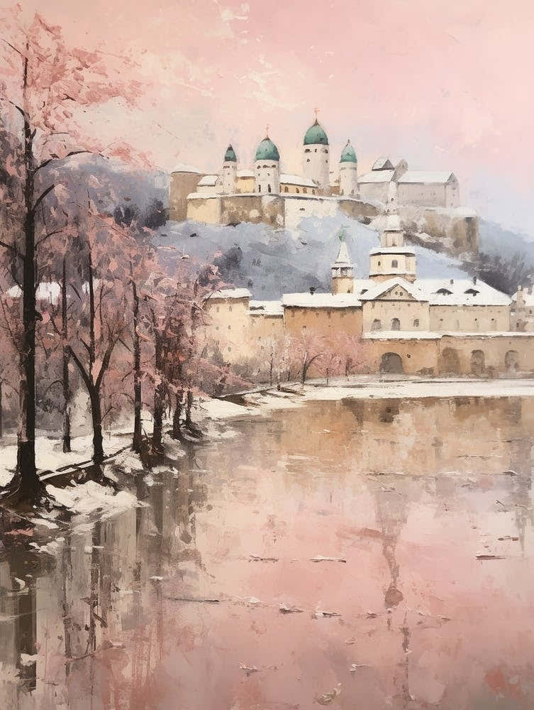 Dreamy Winter Painting Salzburg Austria 6