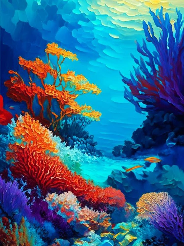 Coral Reef Waterscape Impressionism 1