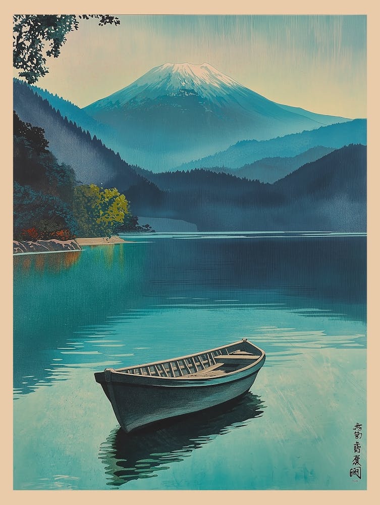Mount Fuji from Lake Yamanaka - Serene Japanese Landscape