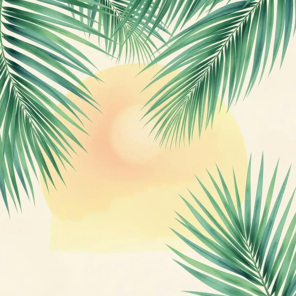Watercolor Palm Leaves