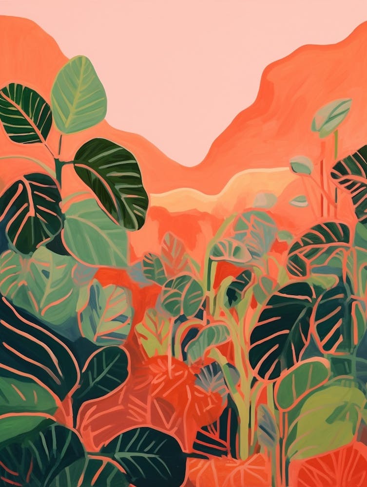 Boho Plant Painting Philodendron Plant 2