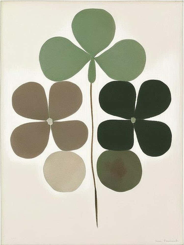 Four Leaf Clover Symbol Abstract Painting