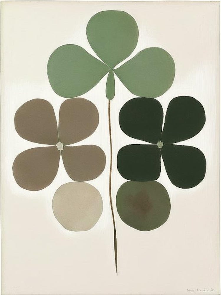 Four Leaf Clover Symbol Abstract Painting
