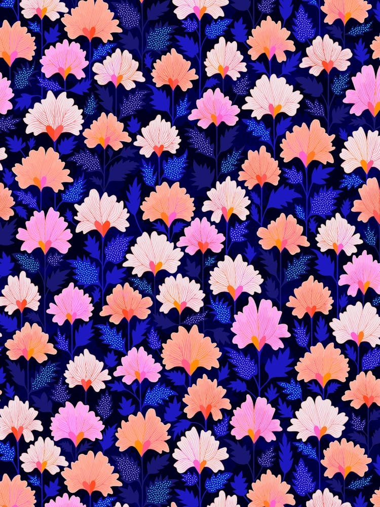 Hoya Hearts - Navy Pink