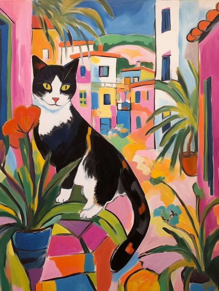 Painting Of A Cat In Malaga Spain 2