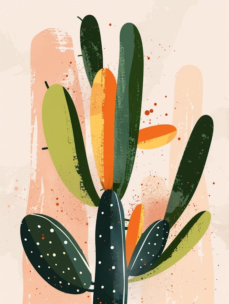 Parodia Cactus Minimalist Abstract Illustration 4
