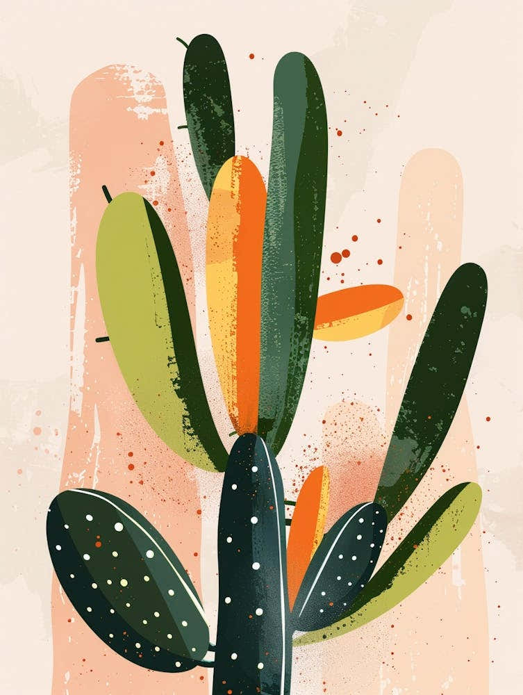Parodia Cactus Minimalist Abstract Illustration 4