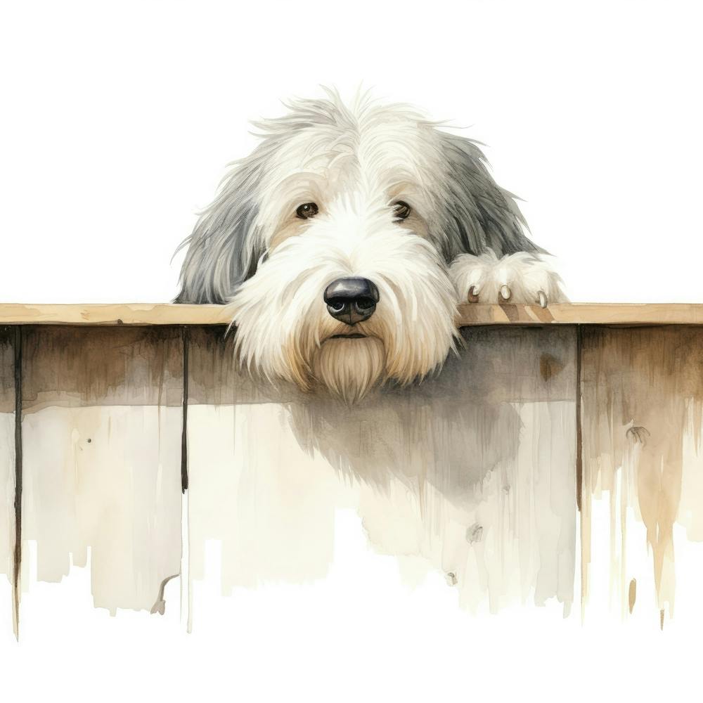 Dog Looking Over Fence 1