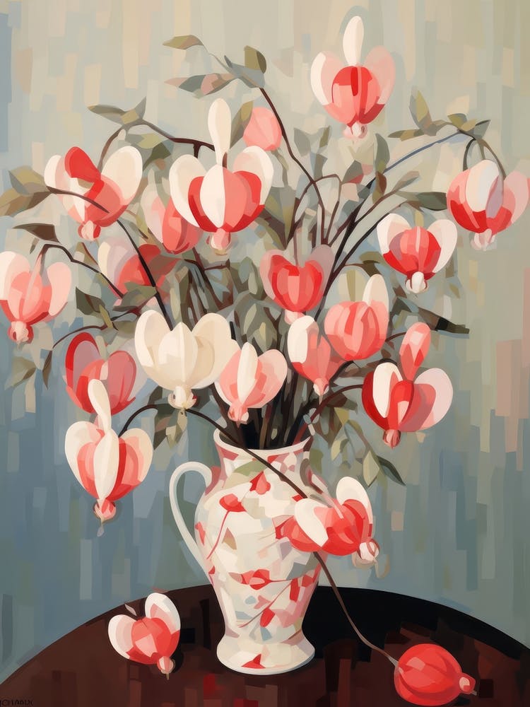 Bleeding Heart Flower Still Life Painting 1 Dreamy