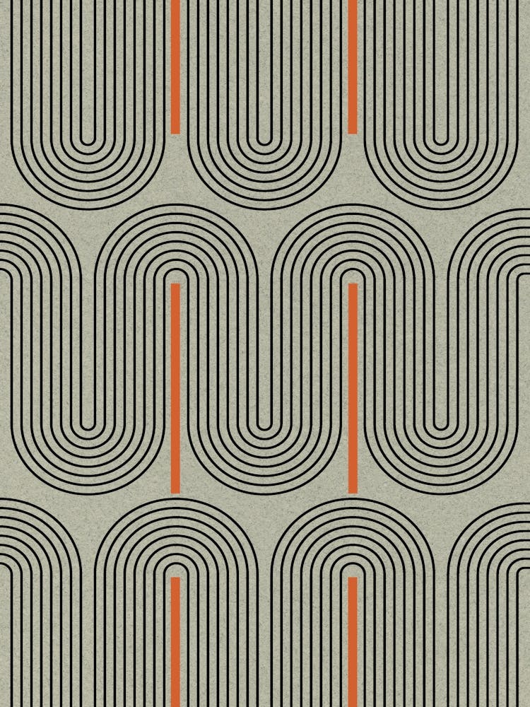 Green Geometric Wavy Lines