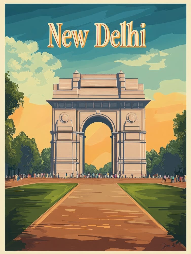 Aihrgdesign A Vintage Travel Poster Of New Delhi