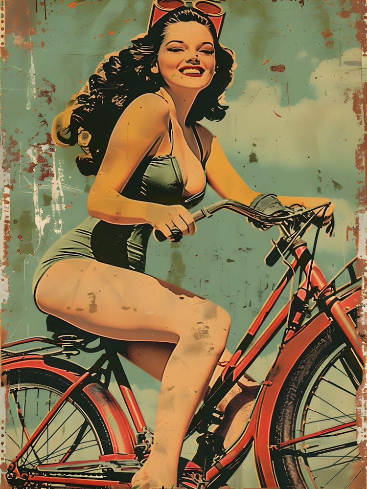 Pin Up Girl On Bike