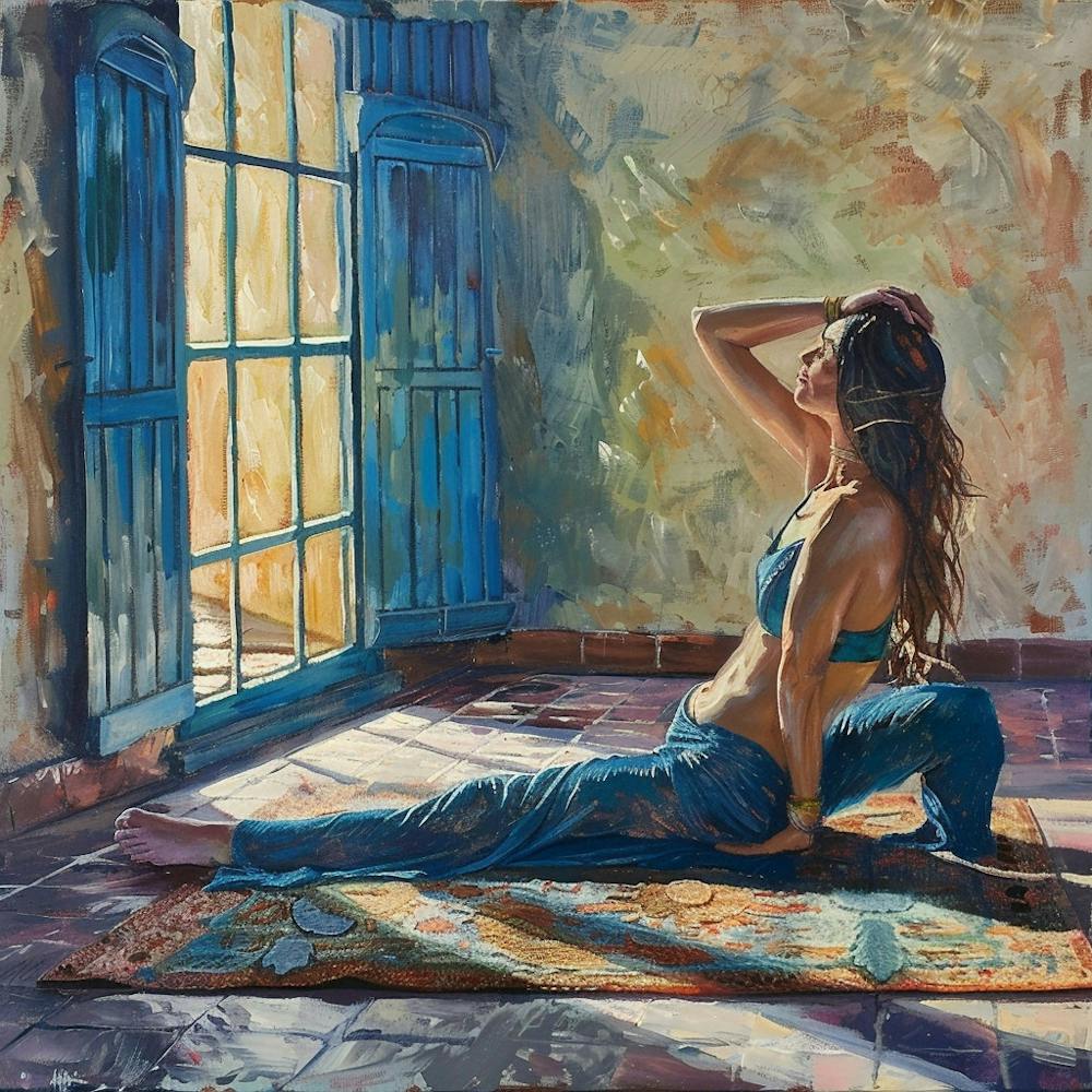 A Yoga Session Oil Painting Illustration 1718673829 2