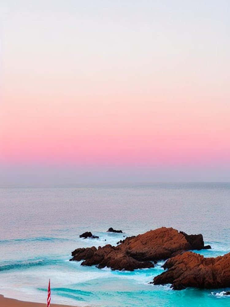 Cala Estreta Beach, Costa Brava, Spain Pink Photography 1