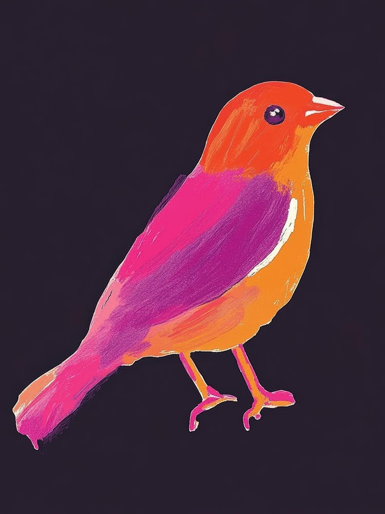 Bird On Black Background