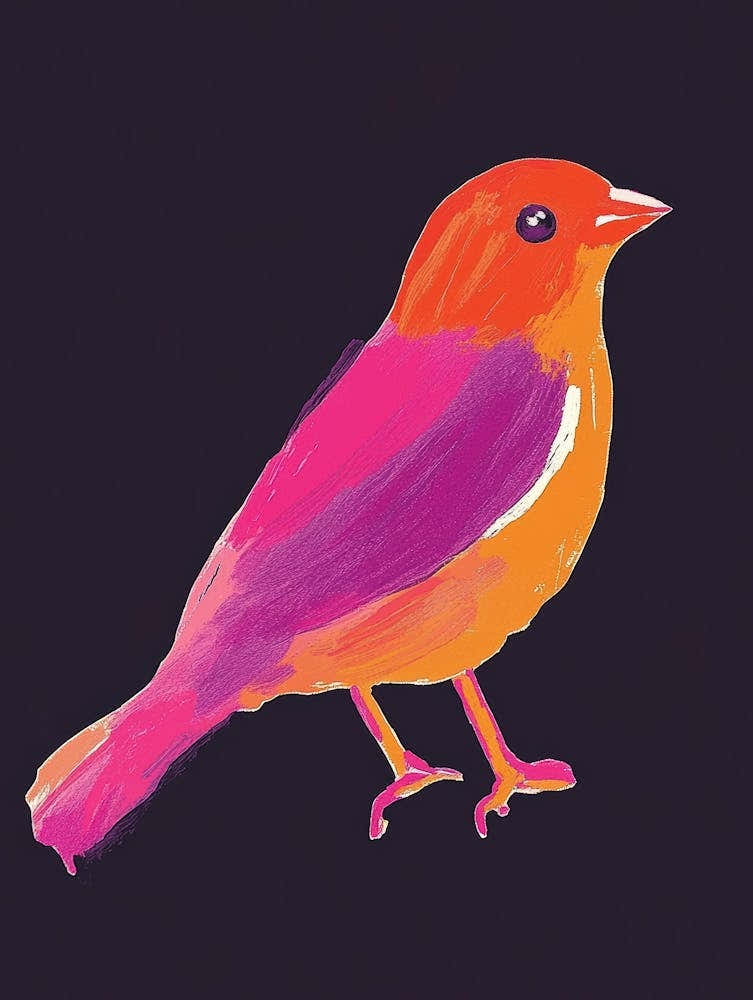 Bird On Black Background