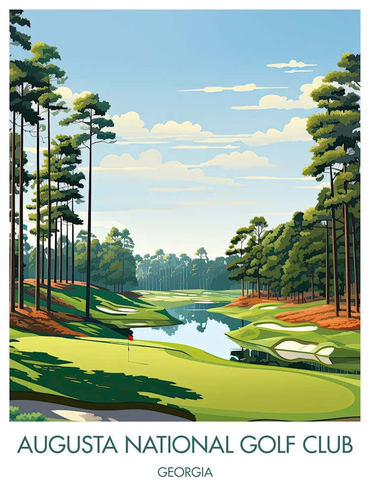 Augusta National Golf Club Georgia Augusta Poster Gift