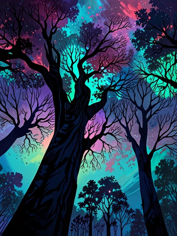 Night Sky Forest