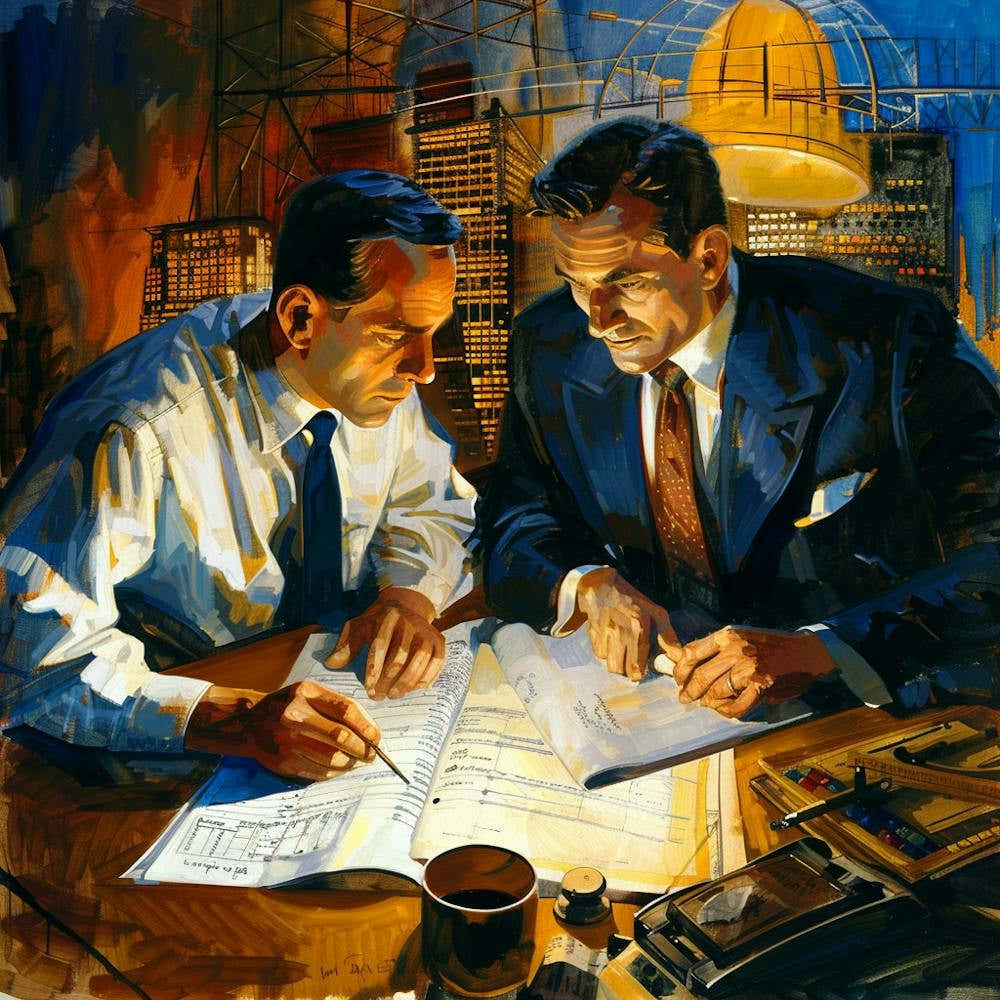Two Men At A Desk