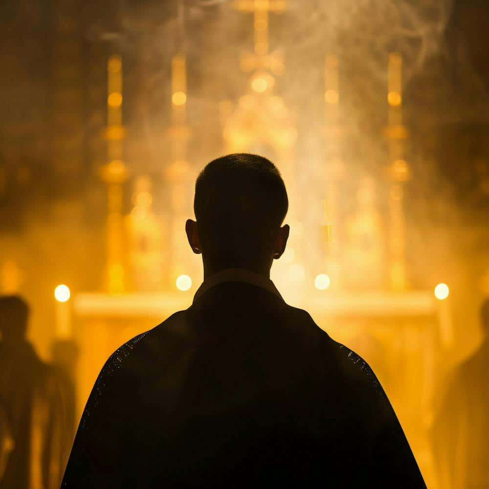 Silhouette Of A Priest