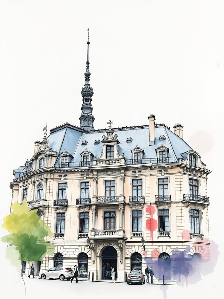 Watercolor Of A Building 1