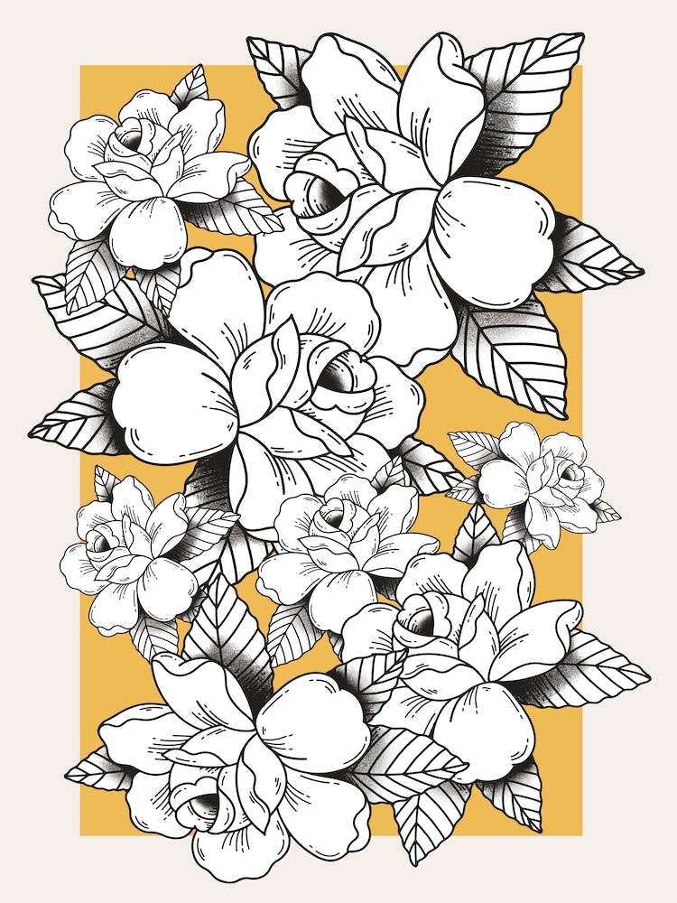 Roses On A Yellow Background