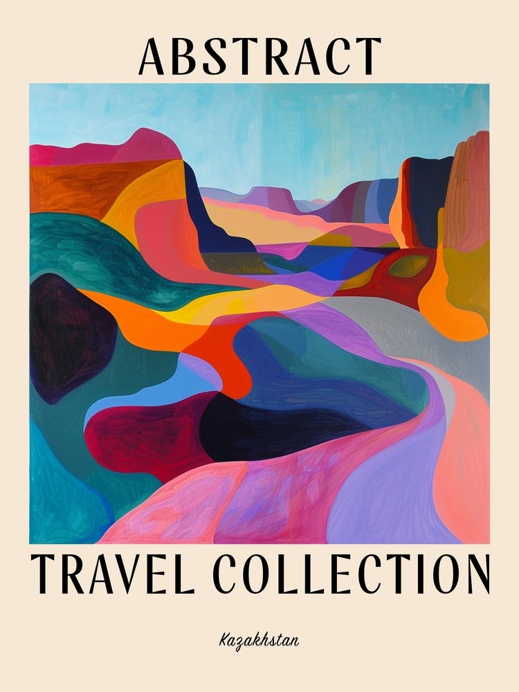Abstract Travel Collection Poster Kazakhstan 2