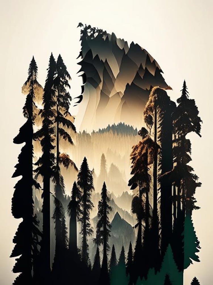 Sequoia National Park United States Of America Cut Out Paper