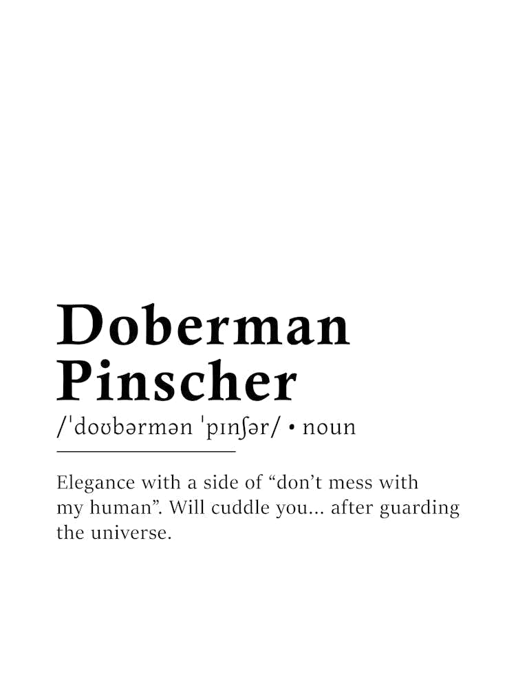 Doberman Pinscher Definition Poster - Dictionary