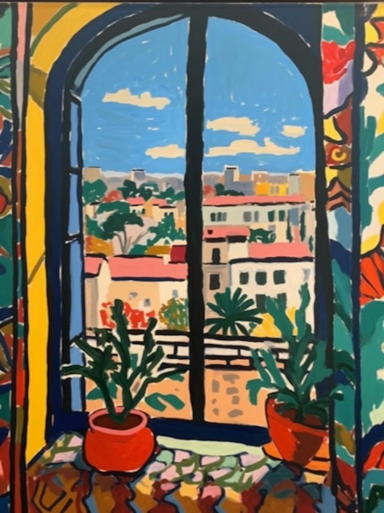 Window View Of Berlin In The Style Of Fauvist 3