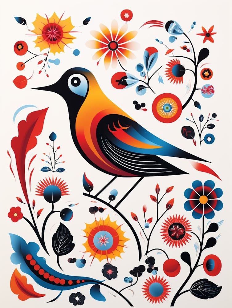 Scandinavian Bird Illustration Swallow 1