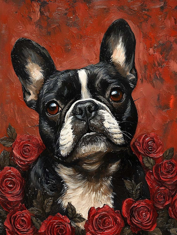 Frenchie And Roses 8