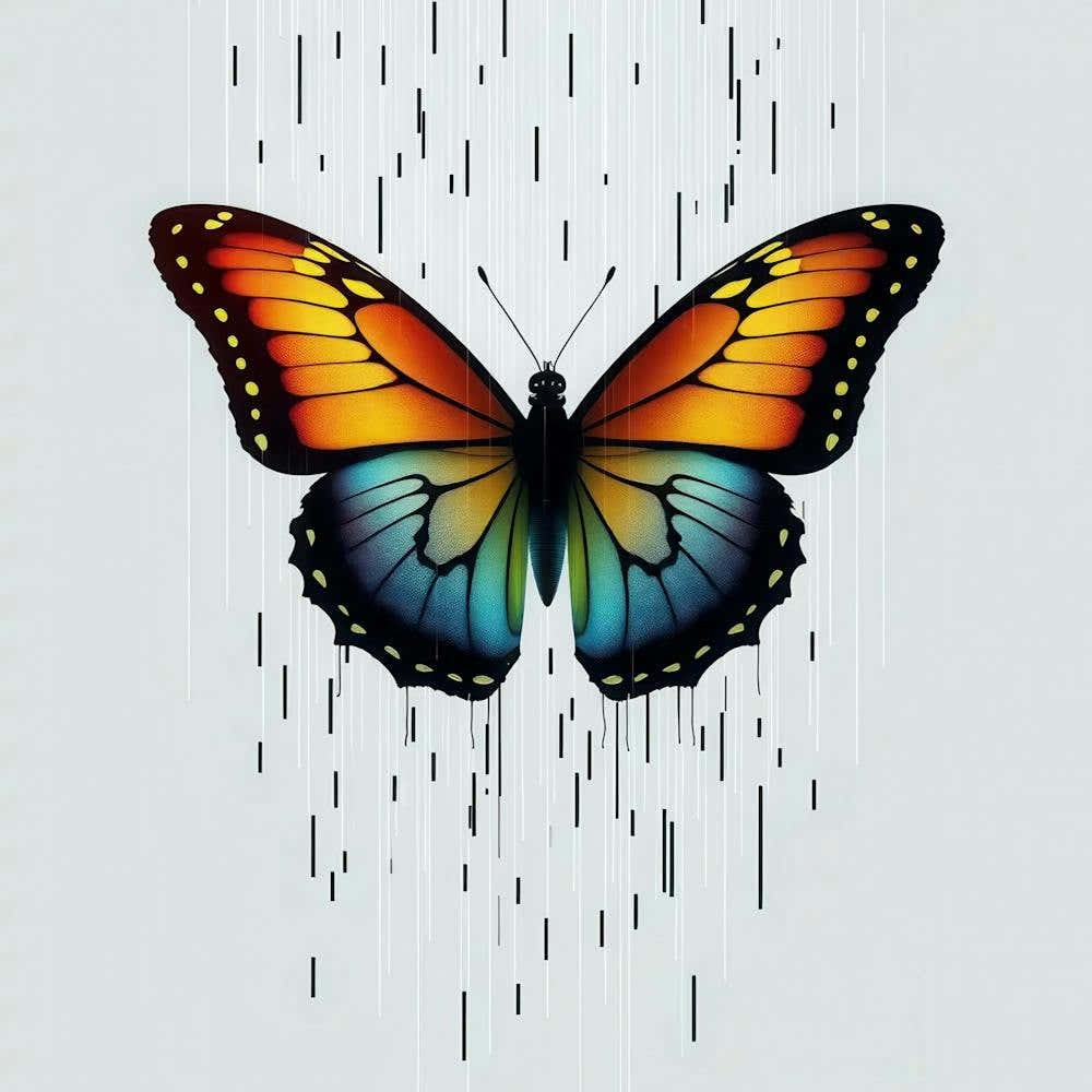 Butterfly In Rain