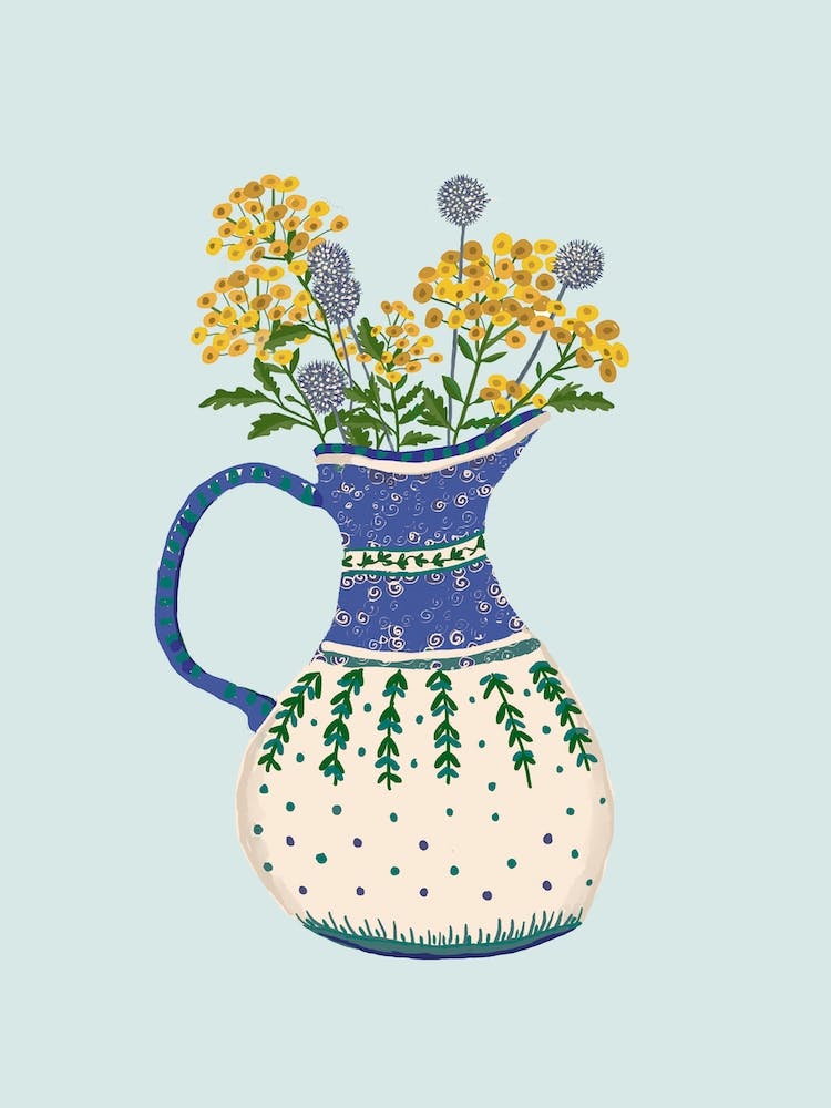 Tansy flowers in a Jug