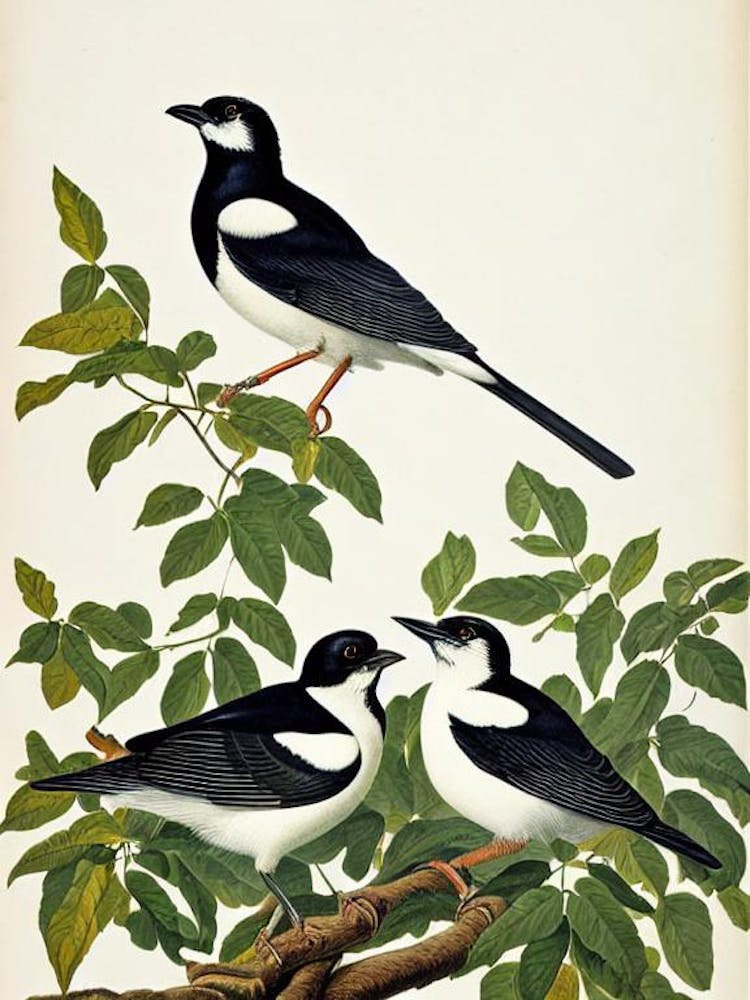 Magpie James Audubon Vintage Style Bird