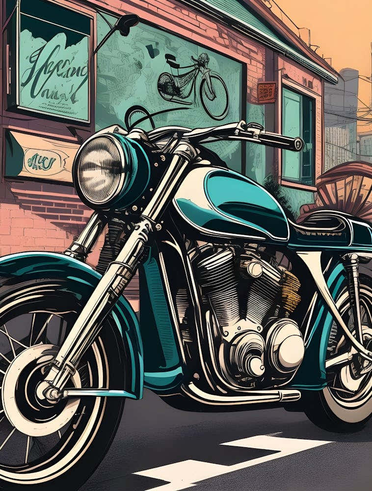 Vintage Motorcycle Illustration