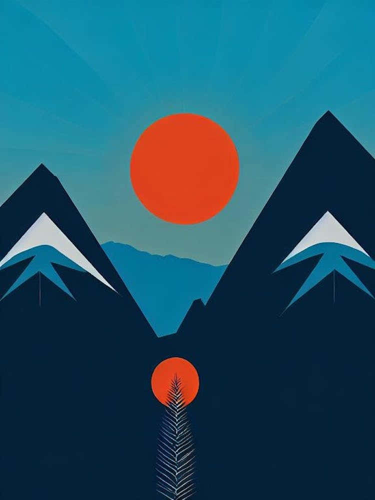 Sun Valley, Usa Modern Illustration Skiing Poster