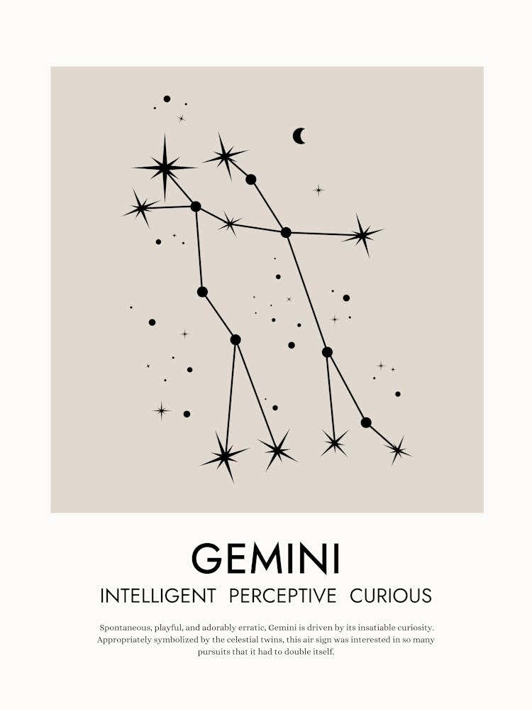 Gemini Zodiac Print