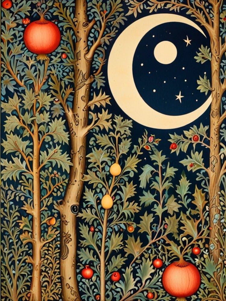 William Morris Moon In The Trees