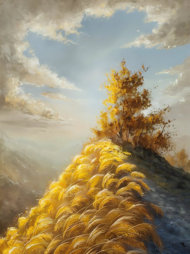 Golden Wheat On A Hill
