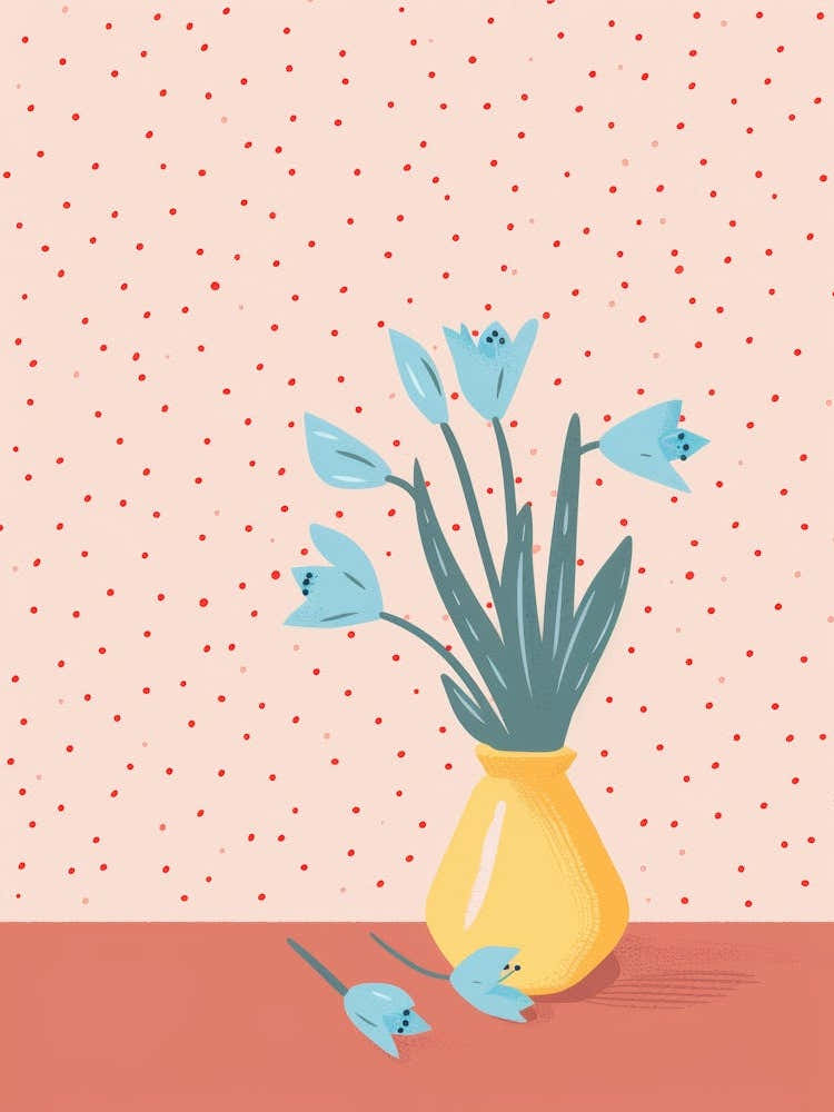 Blue Tulips In A Vase