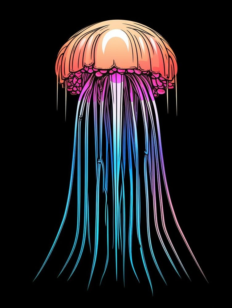 Comb Jellyfish Pop Art Style 2