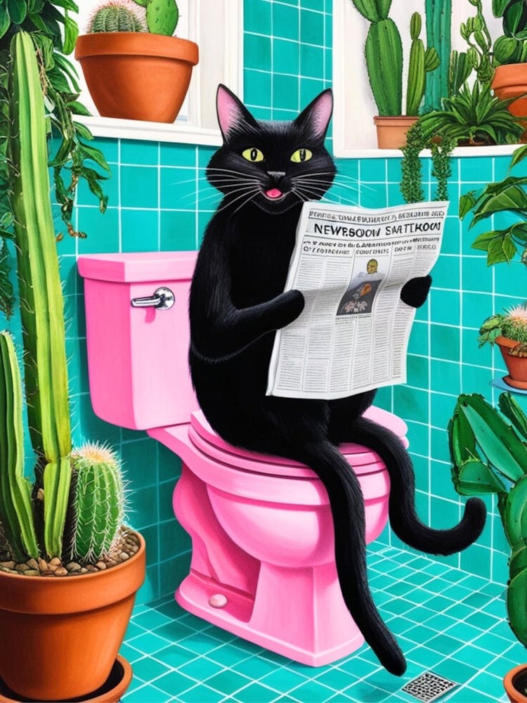 Cat On The Toilet 5