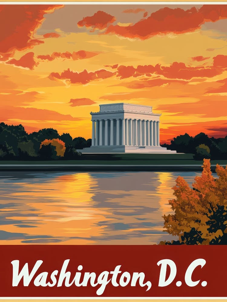 Aihrgdesign A Retro Travel Poster For Washington DC 1