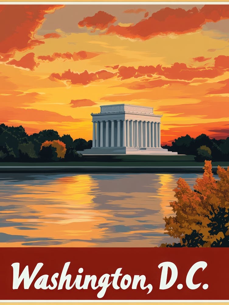 Aihrgdesign A Retro Travel Poster For Washington DC 1