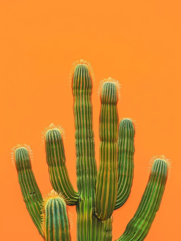 Cactus on Orange